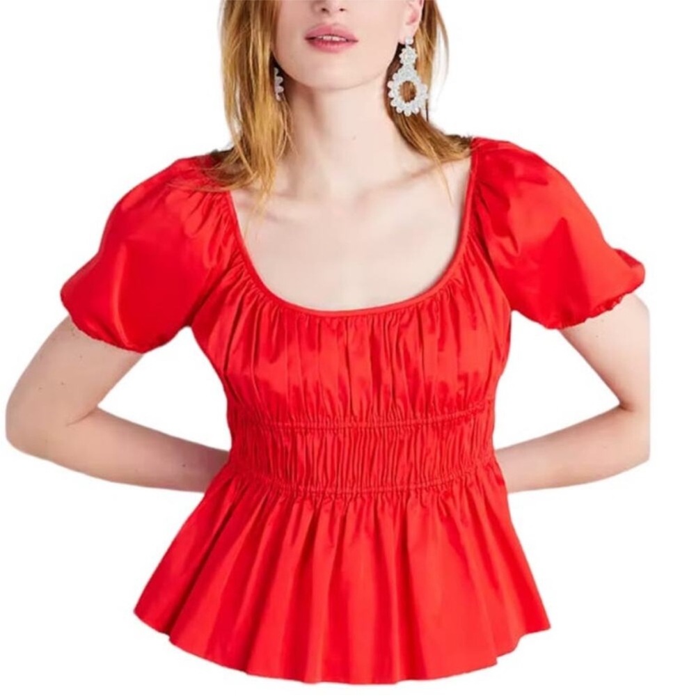 Kate Spade Red Peplum Top